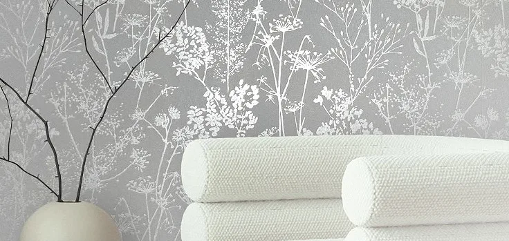 silver floral wallpaper